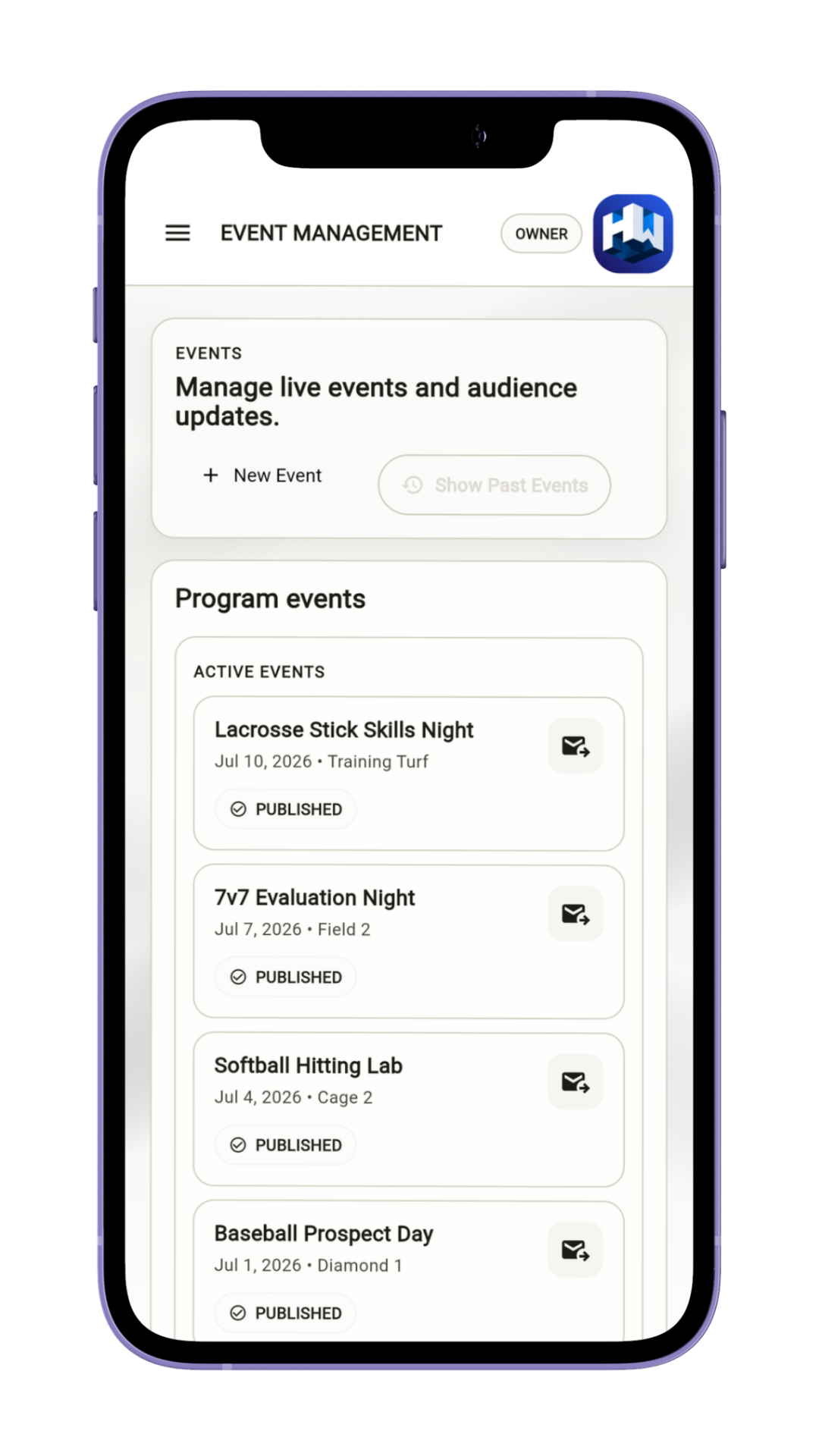 Hand-held team color editor showing branded app customization.
